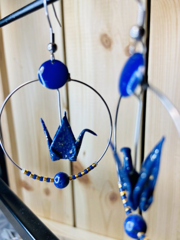 Créoles Chakra & Origami - Lapis Lazuli – Image 2