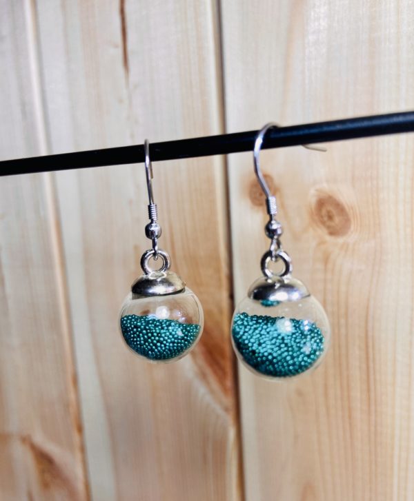 Boucles d'oreilles Bulle en verre – Image 2