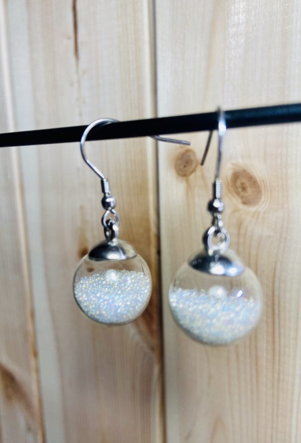 Boucles d'oreilles Bulle en verre – Image 2