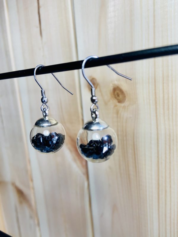 Boucles d'oreilles Bulle en verre – Image 2